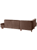 58 aufm Kessel ECKSOFA mit Ottomane links Kaye Bezug Samtvelours Buche nussbaum dunkel / braun