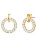 Lulu & Jane Ohrstecker Kreis aus Messing verziert mit Kristallen von Swarovski® in gelbgold