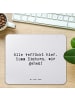Mr. & Mrs. Panda Mauspad Alle verrückt hier. Komm... mit Spruch in Aquarellblau