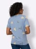 Sieh an! Kurzarmshirt in bleu-weiß-bedruckt
