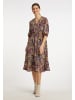 Usha Damen Midikleid Mit Blumenprint in Grün Mehrfarbig