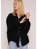 SASSYCLASSY Ultra Oversize Musselin-Blusenhemd kürzere Variante in Schwarz