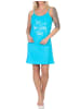 NORMANN Spaghetti Nachthemd Neglige Frontprint - 85912 in hellblau