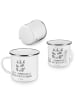 Mr. & Mrs. Panda Emaille Tasse Liebe Flitterwochen mit Spruch in Transparent