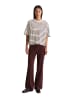 Marc O'Polo Gestreiftes Kurzarm-Sweatshirt cropped in Dark Red