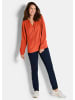 GOLDNER Elegante Viskosebluse mit V-Ausschnitt in terrakotta