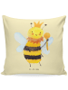 Mr. & Mrs. Panda Zierkissen Biene König ohne Spruch in Gelb Pastell