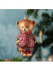 MARELIDA Weihnachtsbaumschmuck Bär im Schlafanzug mit Teddy Glas H: 13cm