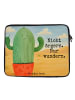 Mr. & Mrs. Panda Laptop Tasche Kaktus Wut Design mit Spruch in Weiß