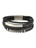 Adeliás Herren Armband – Lederarmband aus Leder 23 cm in schwarz