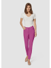 MADELEINE Mid Waist Skinny-Hose mit Fransen in magenta