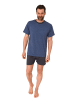 NORMANN Kurzarm Schlafanzug Shorty Pyjama print - 86204 in blau-mel.