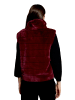 BETTY & CO Kunstfell-Weste mit Stehkragen in Fall Burgundy