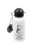 Mr. & Mrs. Panda Wasserflasche Pinguin Angler mit Spruch in Weiß