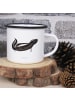 Mr. & Mrs. Panda XL Emaille Tasse Stinktier Yoga ohne Spruch in Weiß