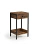 relaxdays Beistelltisch "1 Schublade" in Braun/ Schwarz - (B)38 x (H)69,5 x (T)28 cm