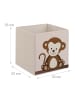 relaxdays Aufbewahrungsbox in Beige/ Braun - (B)33 x (H)33 x (T)33 cm