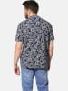 Charles Colby T-Shirt EARL QUINCELYN in dunkelblau gemustert