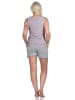 NORMANN Ärmelloser Achselshirt Shorty Schlafanzug Herz - 79185 in grau