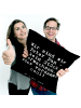 Mr. & Mrs. Panda Sofakissen Wir sind wie Peter... mit Spruch in Schwarz