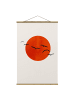 WALLART Stoffbild - Vogelschwarm vor roter Sonne I in Rot