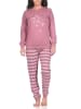 NORMANN Schlafanzug Pyjama Bündchen langarm Sterne Optik - 88746 in beere