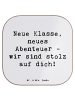 Mr. & Mrs. Panda Glas-Untersetzer Spruch Erster Schultag Abenteu... in Weiß
