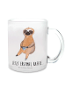 Mr. & Mrs. Panda Tasse Faultier Kaffee mit Spruch in Transparent
