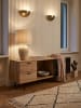 KADIMA DESIGN Lowboard Eiche-Dekor Marmor-Look Schwarz 150x55x40 in Braun-Schwarz-Marmoroptik