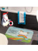 Mr. & Mrs. Panda Badevorleger Einhorn Regenbogen Design mit Spruch in Weiß