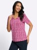 Sieh an! Kurzarm-Shirt in fuchsia-ecru-bedruckt
