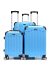 Cheffinger Reisekoffer Koffer 3 tlg Hartschale Trolley Set in Skyblue