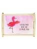 Mr. & Mrs. Panda Tablett Flamingo Yoga mit Spruch in Aquarell Pink