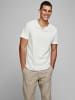 Jack & Jones Basic T-Shirt V-Neck Kurzarm mit Knöpfen JJESPLIT in Weiß