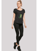 F4NT4STIC Long Cut T-Shirt Süßer grüner Dino in schwarz