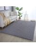 KADIMA DESIGN Teppich Waschbar Hochflor Uni Polyester Wohnzimmer in Grau