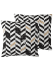 Beliani 2er-Set Dekokissen HELCONIA in Bunt/Weiß/Schwarz