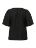 KAFFE curve Kurzarm-Bluse KCmelana Regular fit in Black Deep