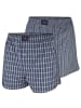 Tom Tailor Webboxershorts 2er Pack in Grau / Blau / Kariert