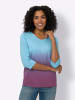 Sieh an! 3/4-Arm-Shirt in aqua-fuchsia-bedruckt