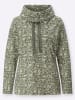 Sieh an! Freizeit-Sweatshirt in khaki-champagner-bedruckt