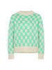 myMo Women Sweater in Mint Weiss Kariert