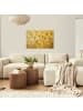 WALLART Leinwandbild Gold - Mohn und Helenium in Creme-Beige