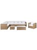 Beliani 7-tlg Lounge Set XXL in Braun/Weiß