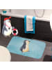 Mr. & Mrs. Panda Badezimmerteppich Pinguin mHerzieren ohne Spruch in Eisblau