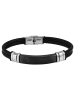 Adeliás Damen Armband aus Edelstahl 21 cm in schwarz