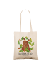 Mr. & Mrs. Panda Canvas Tasche Bär König mit Spruch in Creme