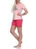 NORMANN Shorty Schlafanzug kurzarm Eulen und Punkten - 80040 in rosa