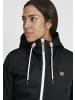 Oxmo Kurzjacke OXTila 21300577-ME Übergangsjacke mit kontrastfarbenem Reißverschluss in Schwarz