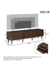 ABRIHOME TV Schrank in Walnuss mit 2 Schubladen Rolltüren 180x40x46,5 cm für 80 Zoll